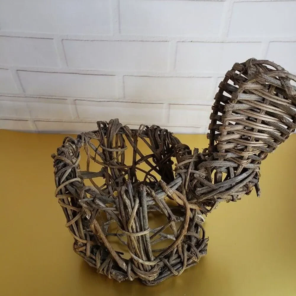 Primitive Twig Rabbit Shaped Basket Easter Decor Farmhouse Decor